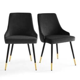 Ariana Set of 2 Dining Chairs, Velvet - thumbnail 6