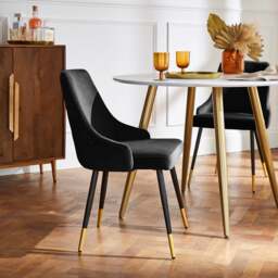 Ariana Set of 2 Dining Chairs, Velvet - thumbnail 1