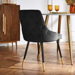 Ariana Set of 2 Dining Chairs, Velvet - thumbnail 3