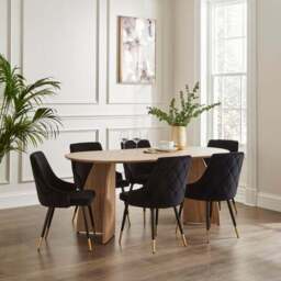 Ariana Set of 2 Dining Chairs, Velvet - thumbnail 2