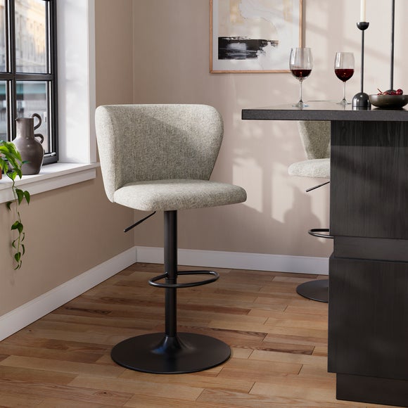 Mandy Height Adjustable Bar Stool, Fabric - image 1