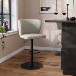 Mandy Height Adjustable Bar Stool, Fabric - thumbnail 1