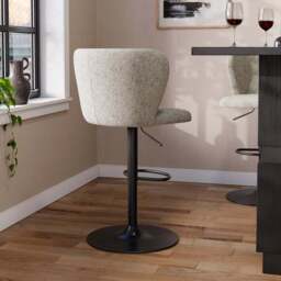 Mandy Height Adjustable Bar Stool, Fabric - thumbnail 4