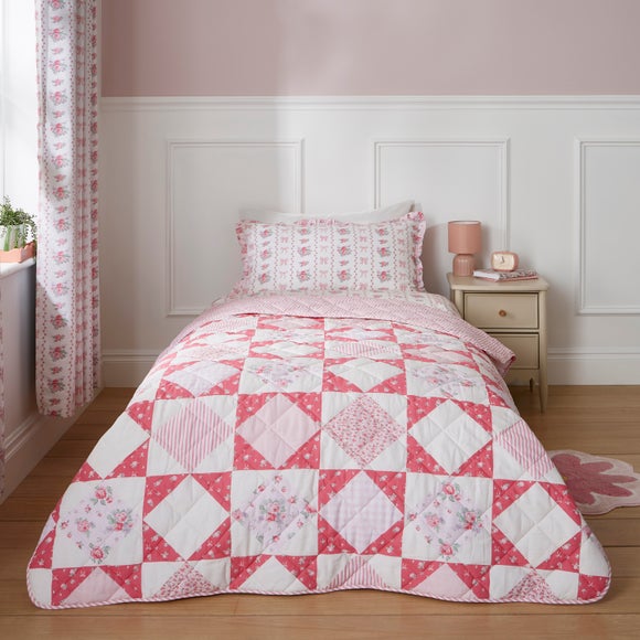 Vintage Floral 100% Cotton Bedspread 150cm x 200cm - image 1