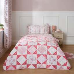 Vintage Floral 100% Cotton Bedspread 150cm x 200cm - thumbnail 1
