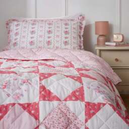 Vintage Floral 100% Cotton Bedspread 150cm x 200cm - thumbnail 2