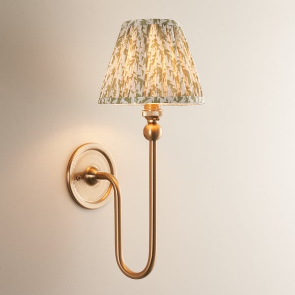 Vogue Javier Mid Century Wall Light with Green Leaf Lamp Shade - image 1