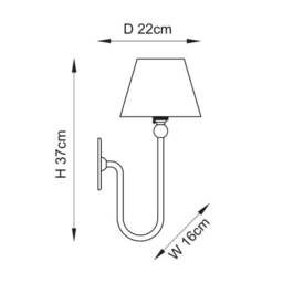 Vogue Javier Mid Century Wall Light with Green Leaf Lamp Shade - thumbnail 4