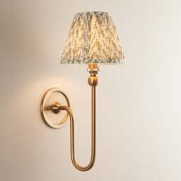 Vogue Javier Mid Century Wall Light with Green Leaf Lamp Shade - thumbnail 1