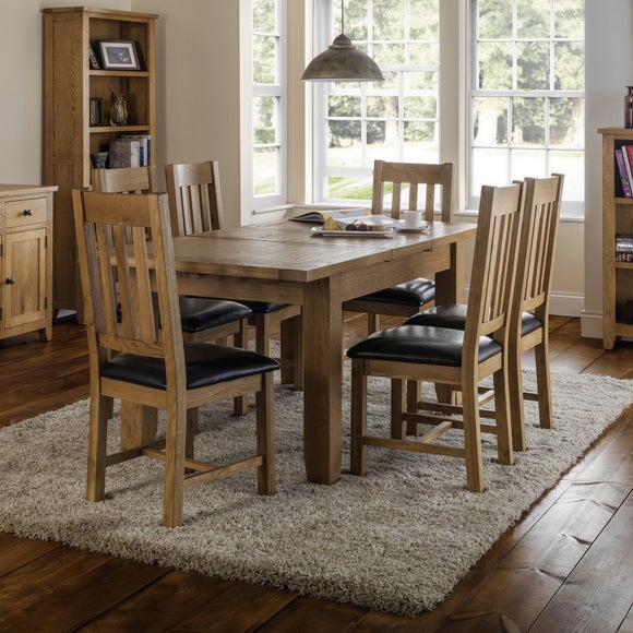 Astoria 4-6 Seater Rectangular Extendable Dining Table, Solid Oak - image 1