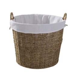 Round Seagrass Log Basket - thumbnail 1