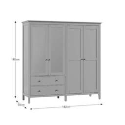 Lynton Mirrored 4 Door Wardrobe - thumbnail 6