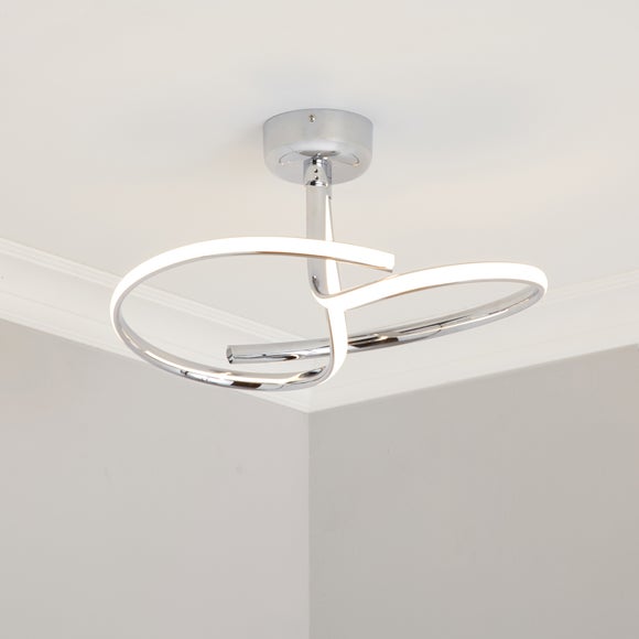 Cortez 2 Arm LED Chrome Semi Flush Ceiling Light - image 1