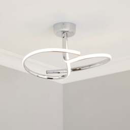 Cortez 2 Arm LED Chrome Semi Flush Ceiling Light - thumbnail 1