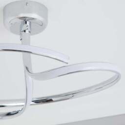 Cortez 2 Arm LED Chrome Semi Flush Ceiling Light - thumbnail 3