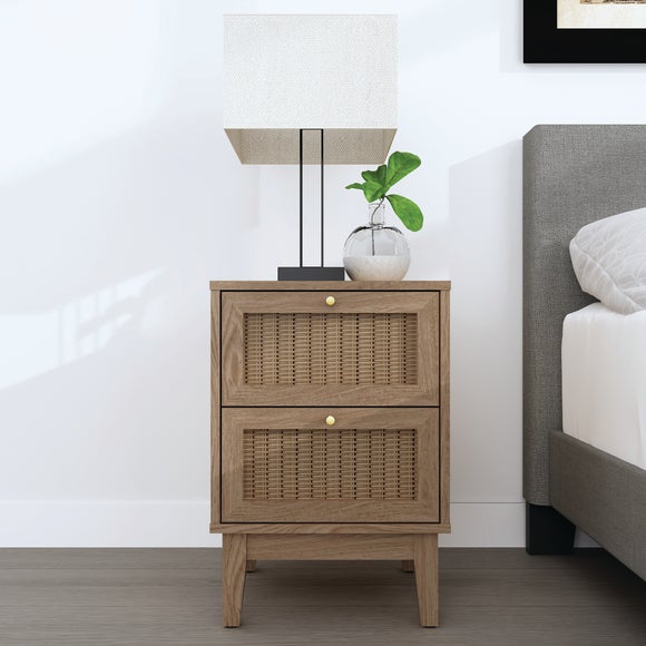 Alexander 2 Drawer Bedside Cabinet, Light Wood - image 1