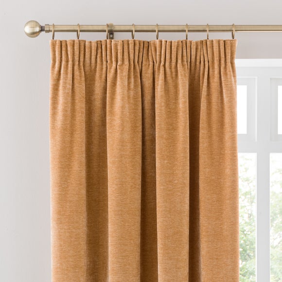 Vintage Chenille Pencil Pleat Curtains - image 1