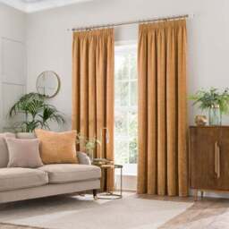 Vintage Chenille Pencil Pleat Curtains - thumbnail 2