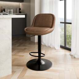 Lyle Gaslift Barstool, Faux Leather - thumbnail 1