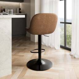 Lyle Gaslift Barstool, Faux Leather - thumbnail 4