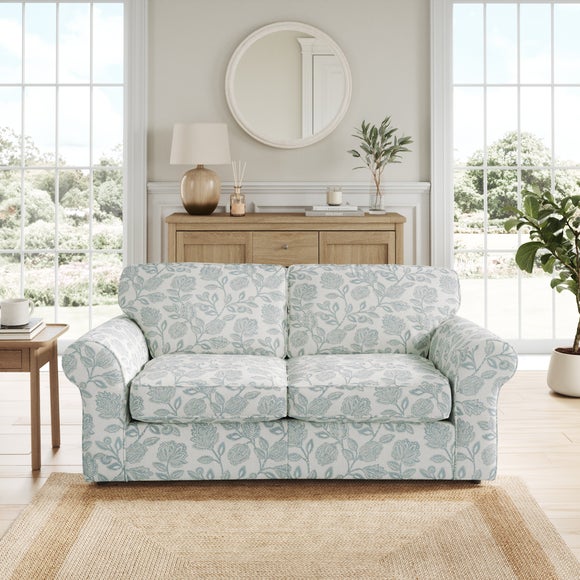 Flori Woven Floral Fabric 2 Seater Double Sofa Bed - image 1