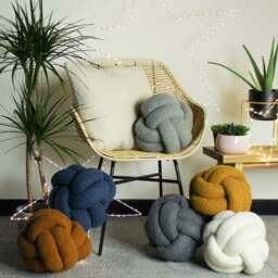 Furn. Boucle Knot Round Cushion - thumbnail 2