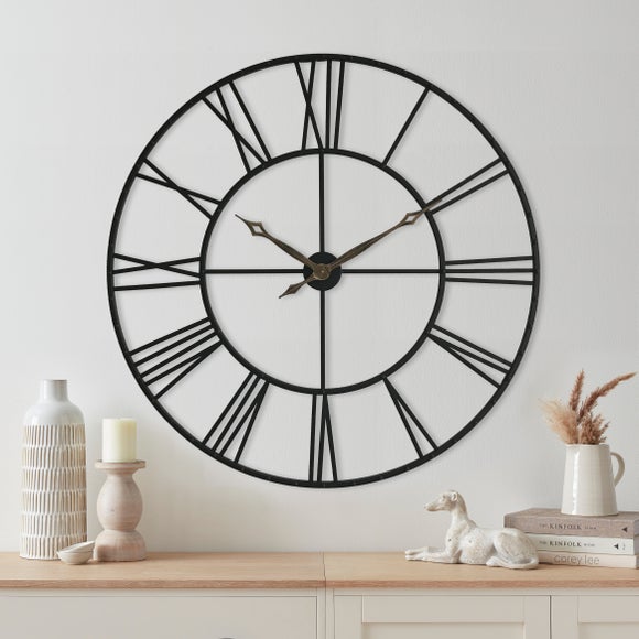 Black Skeleton Indoor Outdoor Wall Clock - image 1