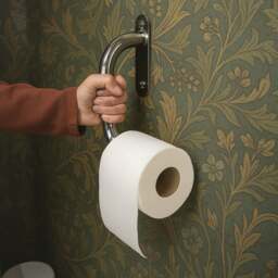 Invisible Creations Classic Left Handed Toilet Roll Holder - thumbnail 1