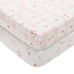 Pack of 2 Floral Gingham Polycotton Fitted Sheets - thumbnail 3