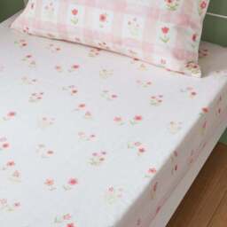 Pack of 2 Floral Gingham Polycotton Fitted Sheets - thumbnail 2