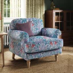 Jolene William Morris Woodland Weeds Print Velvet Snuggle Chair - thumbnail 1