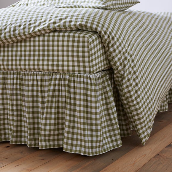 Portloe Woven Gingham 100% Cotton Frilled Valance - image 1