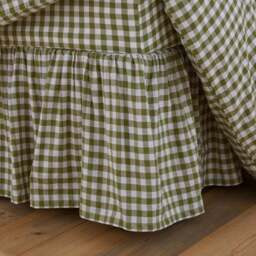 Portloe Woven Gingham 100% Cotton Frilled Valance - thumbnail 2