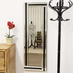 Westbury Abstract Rectangle Full Length Wall Mirror - thumbnail 1