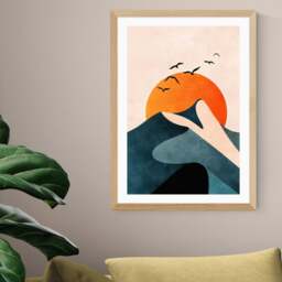 East End Prints Sunset Mountain Print