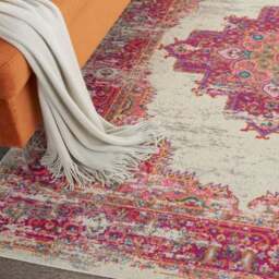 Ivory and Fuchsia Passion Rug - thumbnail 3