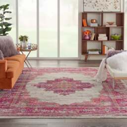 Ivory and Fuchsia Passion Rug - thumbnail 1