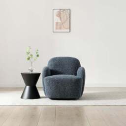Ila Chunky Chenille Swivel Chair - thumbnail 2