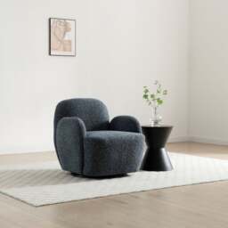 Ila Chunky Chenille Swivel Chair
