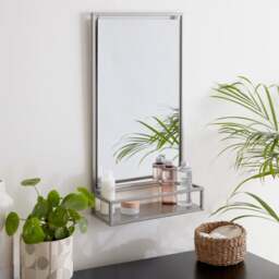 London Rectangle Wall Mirror with Shelf - thumbnail 1