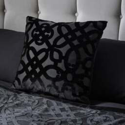 Catherine Lansfield Lattice Cut Velvet Square Cushion - thumbnail 1