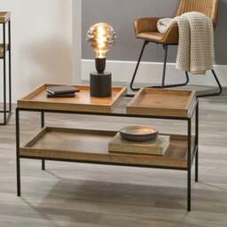 Pacific Gallery Lam Coffee Table, Light Wood Effect - thumbnail 1