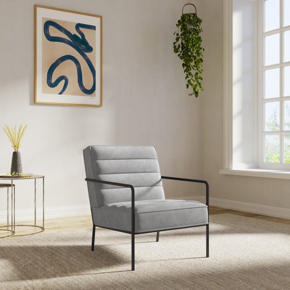 Bookham Velvet Metal Arm Accent Chair - image 1