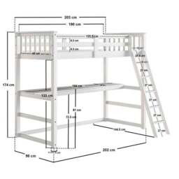 Jules Highsleeper Bed Frame With Desk - thumbnail 5