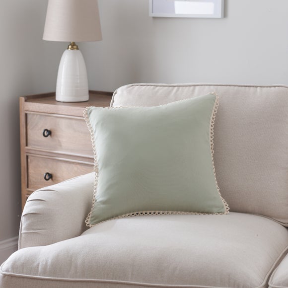 Scalloped Edge Cotton Square Cushion Cover - image 1