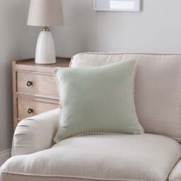 Scalloped Edge Cotton Square Cushion Cover - thumbnail 1