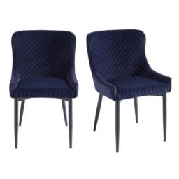 Montreal Set of 2 Dining Chairs, Velvet - thumbnail 4