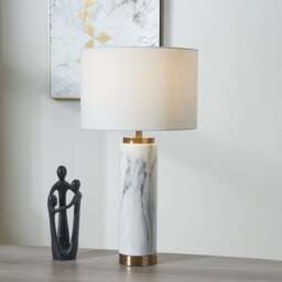 Pacific Lifestyle Carrara Table Lamp Marble Effect - thumbnail 1