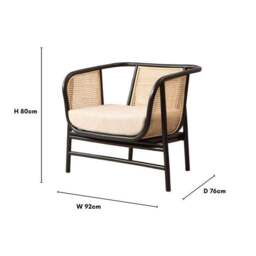 Desser Seoul Rattan Chair with Boucle Cushion - thumbnail 4