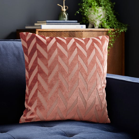 Rectangular Cushion Dunelm Red Cushion Covers Cut Velvet Chevron